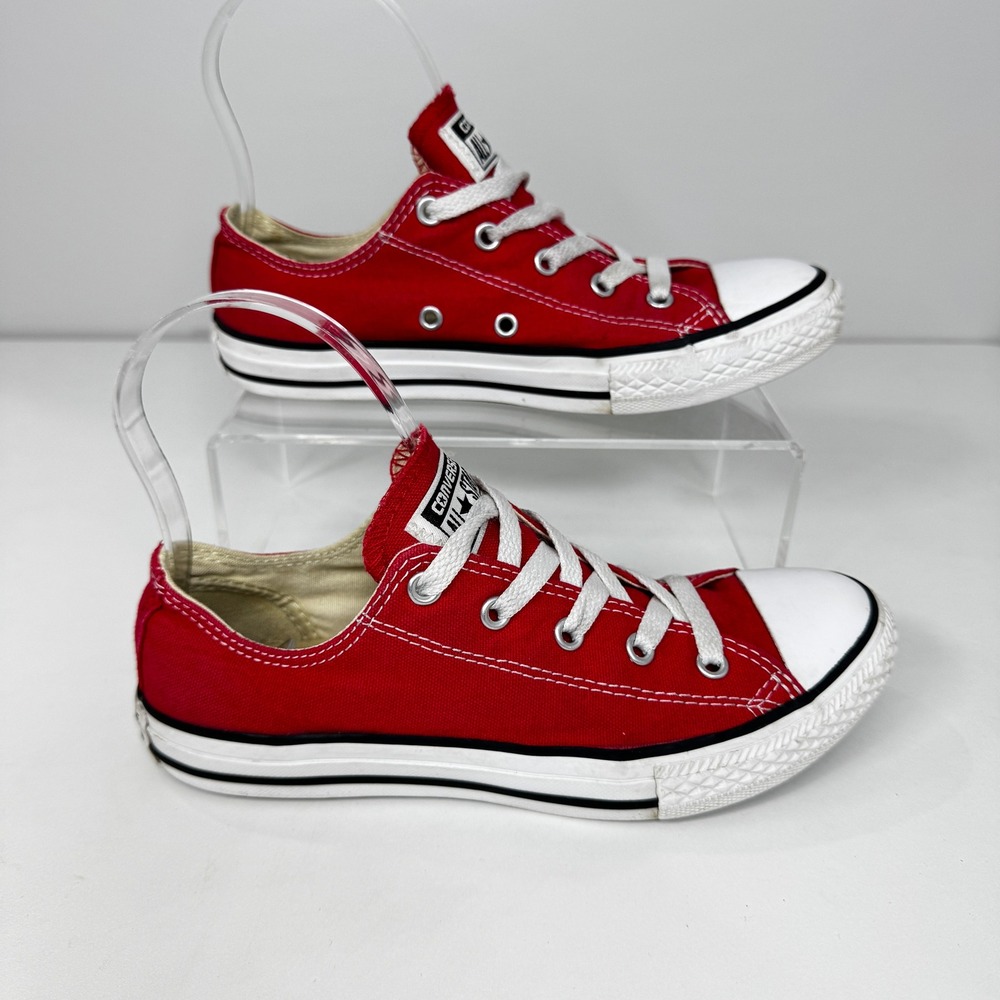 Converse Chuck Taylor All Star Kids 3 Red Canvas Low Top Sneakers 90s Streetwear